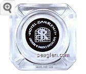Hotel San Remo, Las Vegas Casino & Resort - White on black imprint Glass Ashtray