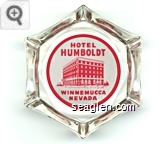Hotel Humboldt, Winnemucca, Nevada - Red on white imprint Glass Ashtray