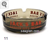 Jack's Bar, Carson City, Nevada - Orange imprint Glass Ashtray