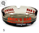 Jack's Bar, Carson City, Nevada - Orange imprint Glass Ashtray