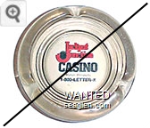 Jackpot Junction Casino, Morton, Minnesota, 1-800-LETTER-X - Red and black imprint Glass Ashtray
