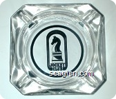 Jockey Club - Black imprint Glass Ashtray
