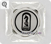 Jockey Club - Black imprint Glass Ashtray