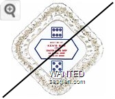 Meet Me At Ken's Bar and Senator Coffee Shop, Ken Johnson, Owner, Carson City, Nevada - Red and blue on white imprint Glass Ashtray