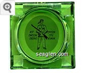 Kit Carson Casino, Carson City, Nevada - Brown on white imprint Glass Ashtray