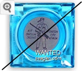 Kit Carson Casino, Carson City, Nevada - Brown on white imprint Glass Ashtray