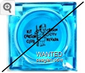 Kit Carson Club, Carson City, Nevada - Black on white imprint Glass Ashtray