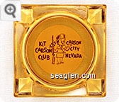 Kit Carson Club, Carson City, Nevada - Brown on white imprint Glass Ashtray
