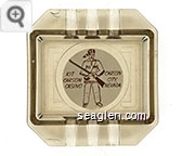 Kit Carson Casino, Carson City, Nevada - Brown on white imprint Glass Ashtray