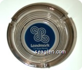 Landmark Las Vegas, Nevada - White on blue imprint Glass Ashtray