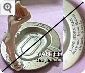 Long Horn Bar, Hank and Irene Matteis, Gerlach, Nevada - Black imprint Metal Ashtray