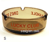 Lucky Club, Yerington, Nevada, Keg 'n Kandle Lounge, Dini's Pizzeria - Orange imprint Glass Ashtray