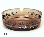 Little Six Casino - Black imprint Glass Ashtray