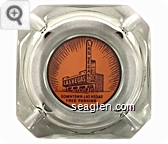 Downtown Las Vegas Free Parking - Brown on orange imprint Glass Ashtray