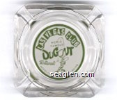 Las Vegas Club, World Famous Dugout Restaurant, Hotel - Las Vegas - Nev. - Casino - Green on white imprint Glass Ashtray
