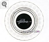 Las Vegas Hilton - White on black imprint Glass Ashtray