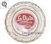 Las Vista, Cocktails, Pool, Las Vegas, Nevada - Red on white imprint Glass Ashtray