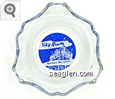 Sky Room, Hotel Mapes, Reno Nevada - Blue on white imprint Glass Ashtray