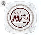 hotel Mapes, Reno - Red on white imprint Glass Ashtray