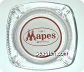 Reno's Mapes, Motor Hotel - Red on white imprint Glass Ashtray
