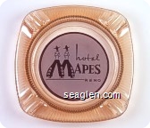 hotel Mapes, Reno - Red on white imprint Glass Ashtray