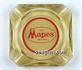 Reno's Mapes, Motor Hotel - Red on white imprint Glass Ashtray