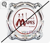hotel Mapes, Reno - Red on white imprint Glass Ashtray