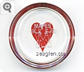 Mapes, 1977 - White and red imprint Glass Ashtray
