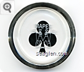 Mapes, 1977 - White and red imprint Glass Ashtray