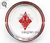 Mapes, 1977 - White and red imprint Glass Ashtray