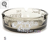 Monte Carlo Casino, Holiday Inn Reno, The Riviera Room - White imprint Glass Ashtray