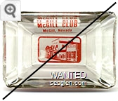 McGill Club, McGill, Nevada - Red on white imprint Glass Ashtray