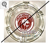 MGM Grand Hotel, Las Vegas - Red on white imprint Glass Ashtray