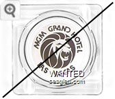 MGM Grand Hotel, Las Vegas - Brown on white imprint Glass Ashtray