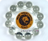 MGM Grand Hotel Reno - Brown on yellow imprint Glass Ashtray