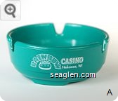 Rainbow Casino, Nekoosa, WI - White imprint Plastic Ashtray