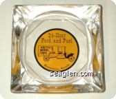24-Hour Food and Fuel, Keith's Model T Truck Stop, Winnemucca, Nevada - Black on yellow imprint Glass Ashtray