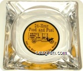 24-Hour Food and Fuel, Keith's Model T Truck Stop, Hwy. 40 West, Winnemucca, Nevada - Black on yellow imprint Glass Ashtray