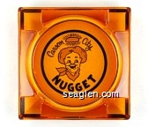 Carson City Nugget - Black and yellow imprint Glass Ashtray