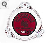 New China Club, Reno's Monte Carlo, #1 #2, Keno Headquarters, 260 Lake St., Reno, Nev. - Black on red imprint Glass Ashtray