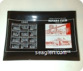 1965, In the Heart of The Downtown Reno Fun Strip, Nevada Club, At North Lake Tahoe Its The Nevada Lodge, Resort - Hotel Open All Year - Red and white imprint Glass Ashtray