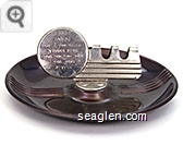 Bar, Gaming, Clyde & Bud Beecher, Nevada Club, South End Lake Tahoe, State Line, Nevada - Stamped imprint Metal Ashtray