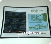 1967, In the Heart of The Downtown Reno Fun Strip, Nevada Club, At North Lake Tahoe Its The Nevada Lodge, Resort - Hotel Open All Year - Blue and green imprint Glass Ashtray