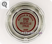 Nashville in Nevada, Home of the Nashville Stars, Reno - Red on white imprint Glass Ashtray