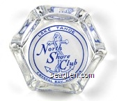 Lake Tahoe, North Shore Club, Crystal Bay, Nevada - Blue on white imprint Glass Ashtray