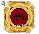 South Tahoe Nugget - Blue on red imprint Glass Ashtray