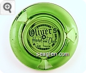 Oliver's Hotel and Club, Lake Tahoe - Blue on white imprint Glass Ashtray