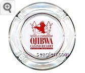 Ojibwa Casino - Resort, Baraga, Michigan - Red imprint Glass Ashtray