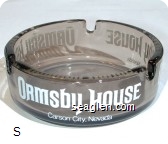 Ormsby House, Carson City, Nevada - White imprint Glass Ashtray
