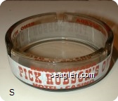 Reno, Nevada, Pick Hobson's Overland, Hotel - Casino - Red and white imprint Glass Ashtray
